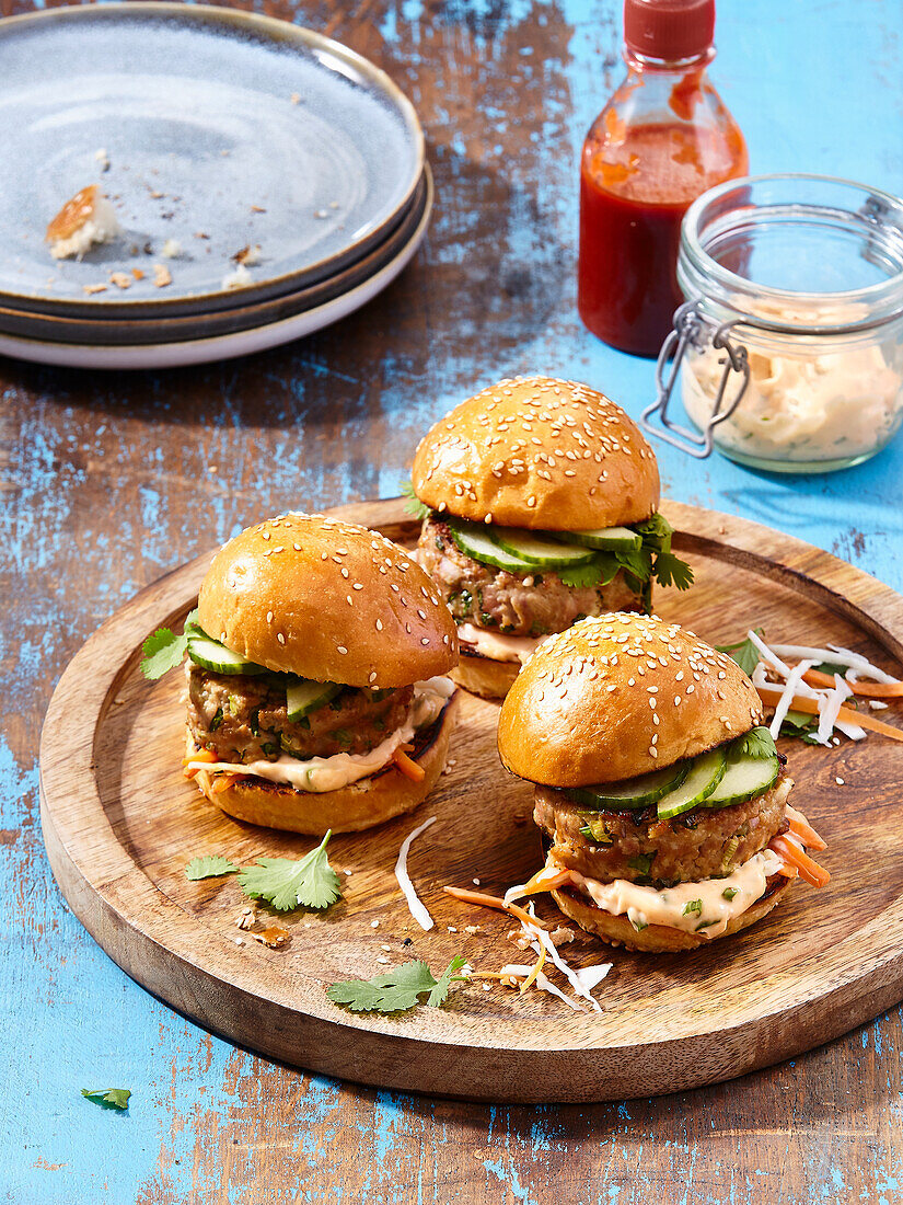 Vietnamese pork burgers