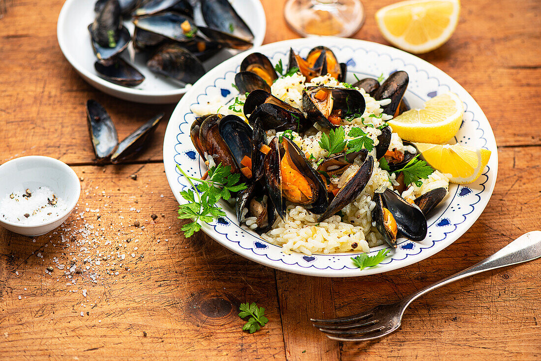 Risotto with mussels