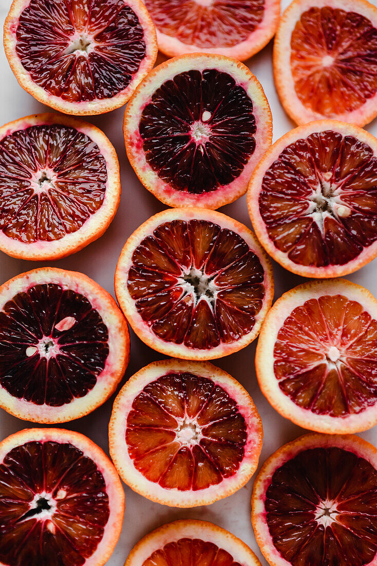 Sliced blood oranges