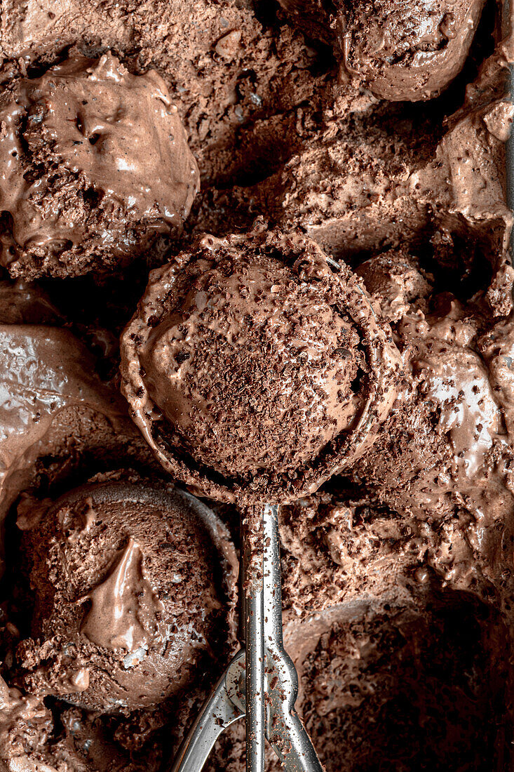 Homemade, vegan chocolate ice cream