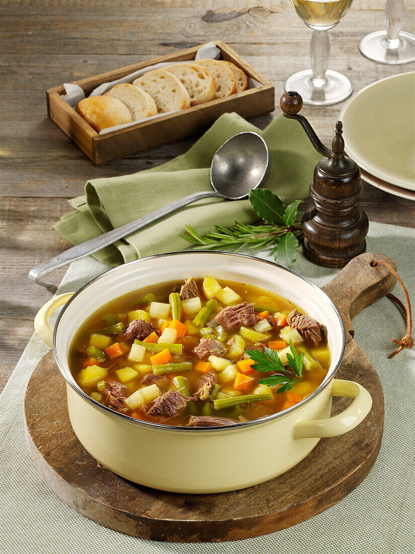 Beef soup with vegetables