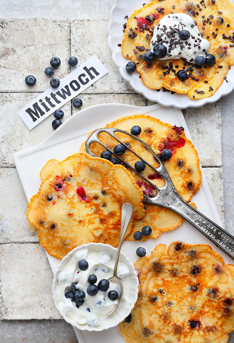 Sweet blueberry pancakes
