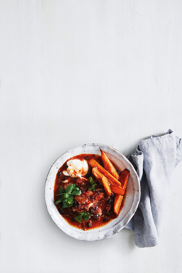 Mexican chilli chicken with beans from the slow cooker