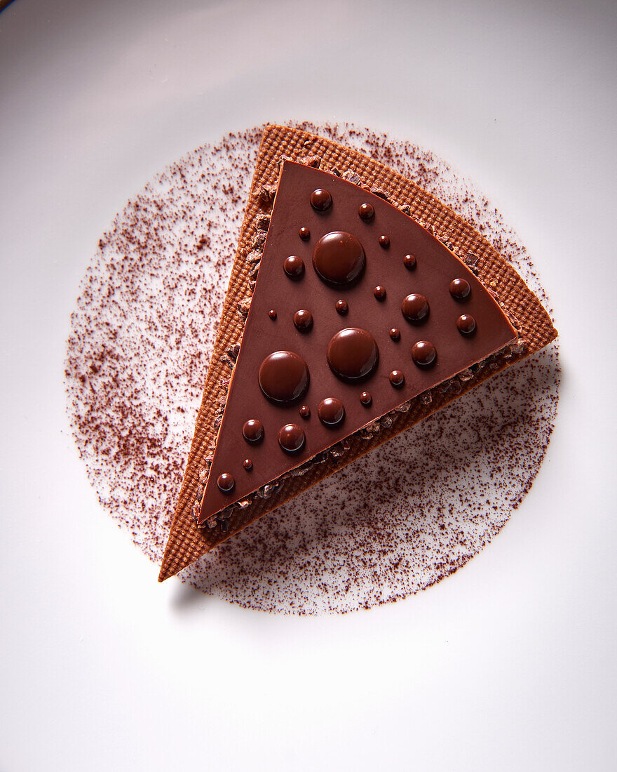 A slice of chocolate tart