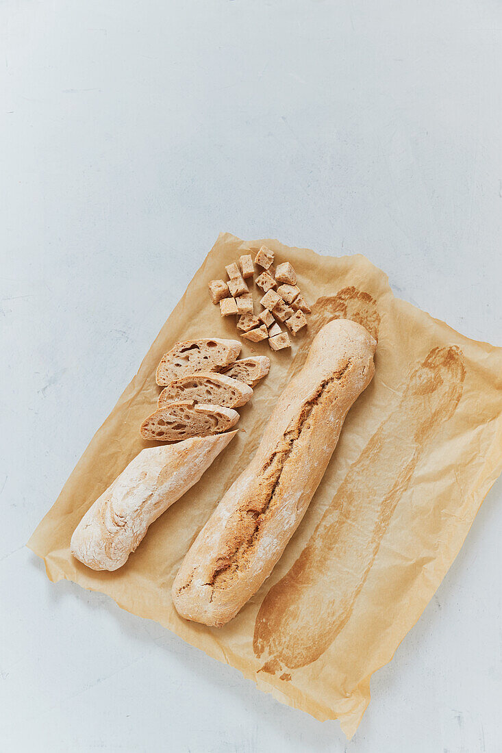 Spelt baguettes as dumpling bread