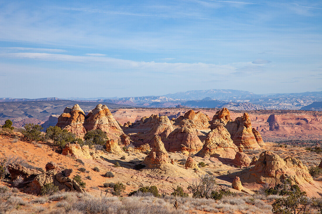 Eroded Navajo sandstone formations in South Coyote Buttes, Vermilion Cliffs National Monument, Arizona.