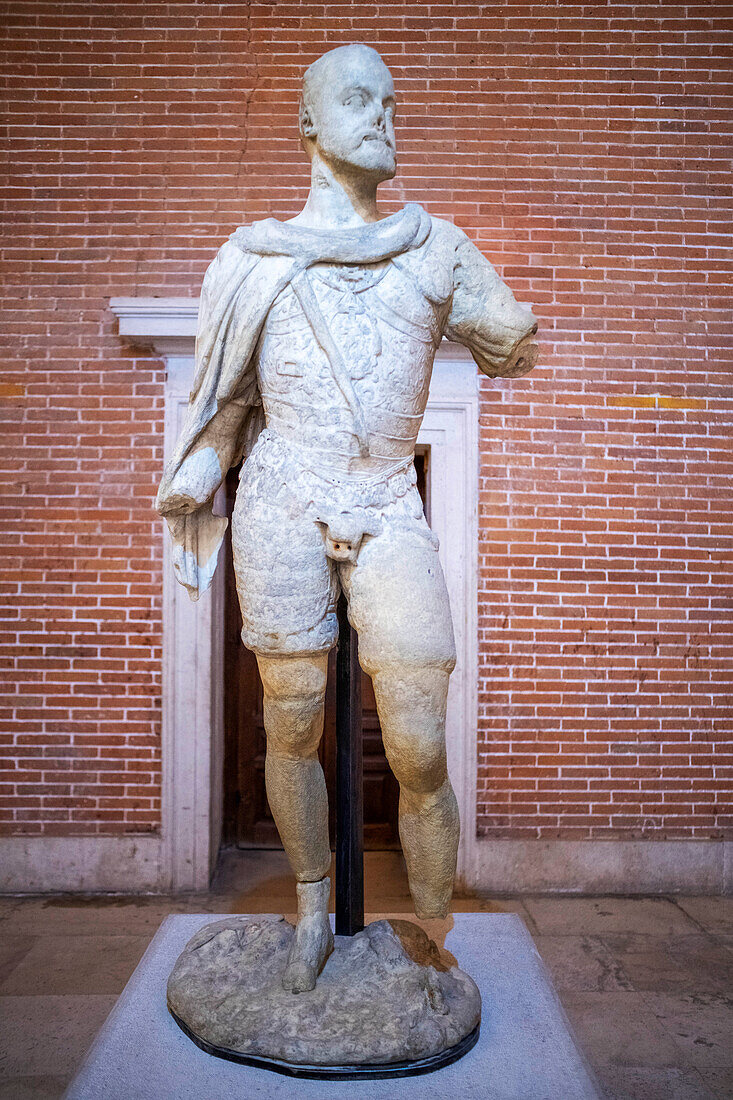 Felipe II sculpture by Pompeo Leoni 1568 inside of the Royal Palace of Aranjuez, UNESCO World Heritage Site, Madrid Province, Spain, Europe.