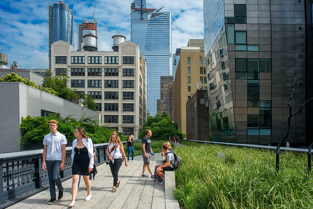 New York High Line, neuer Stadtpark, der aus einer stillgelegten Hochbahnlinie in Chelsea Lower Manhattan entstanden ist New York City HIGHLINE, USA