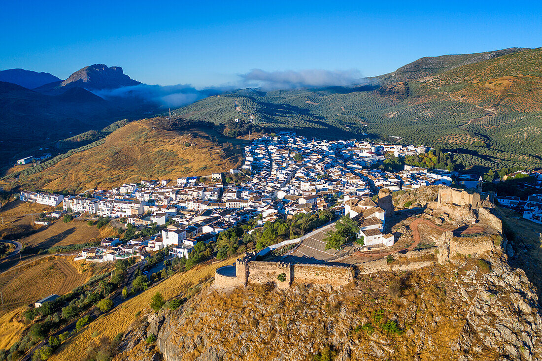 Aerial view of Carcabuey village in Cordoba province, Andalusia, southern Spain.