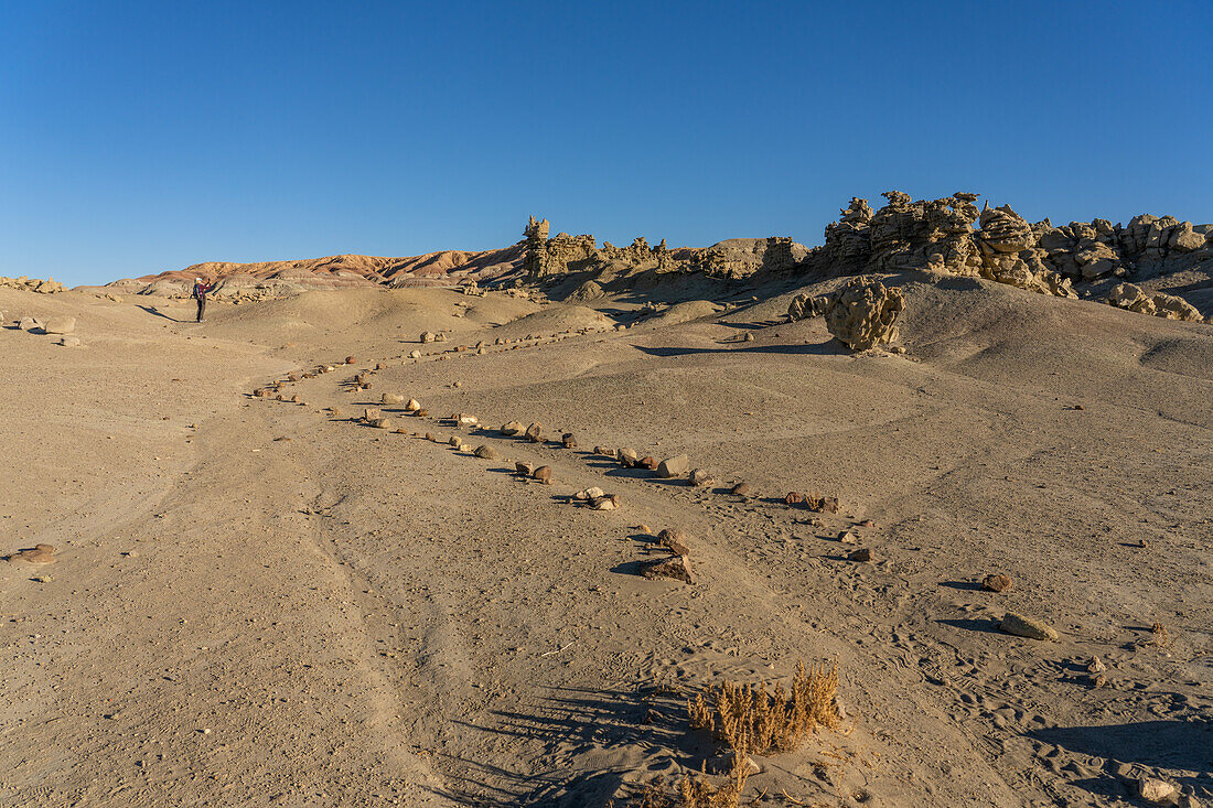 Fantastisch erodierte Sandsteinformationen in der Fantasy Canyon Recreation Site, in der Nähe von Vernal, Utah