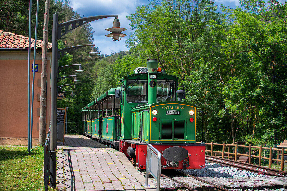 Tren del Ciment, at Clot del Moro station, Castellar de n´hug, Berguedà, Catalonia, Spain.