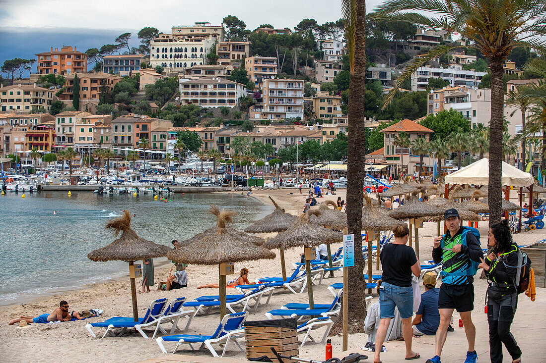 Platja de Port de soller beach, Port de Soller, Mallorca, Balearic islands, Spain