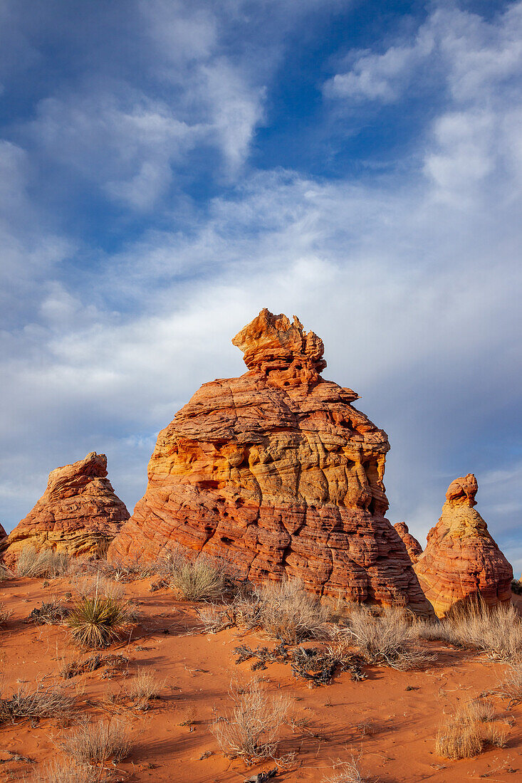 Erodierte Navajo-Sandsteinformationen in South Coyote Buttes, Vermilion Cliffs National Monument, Arizona