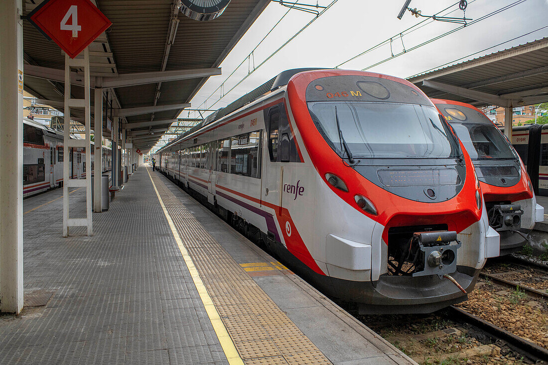 Alcala de Henares train station in Madrid, Spain. Cervantes Train between Atocha Station and Alcala de Henares.