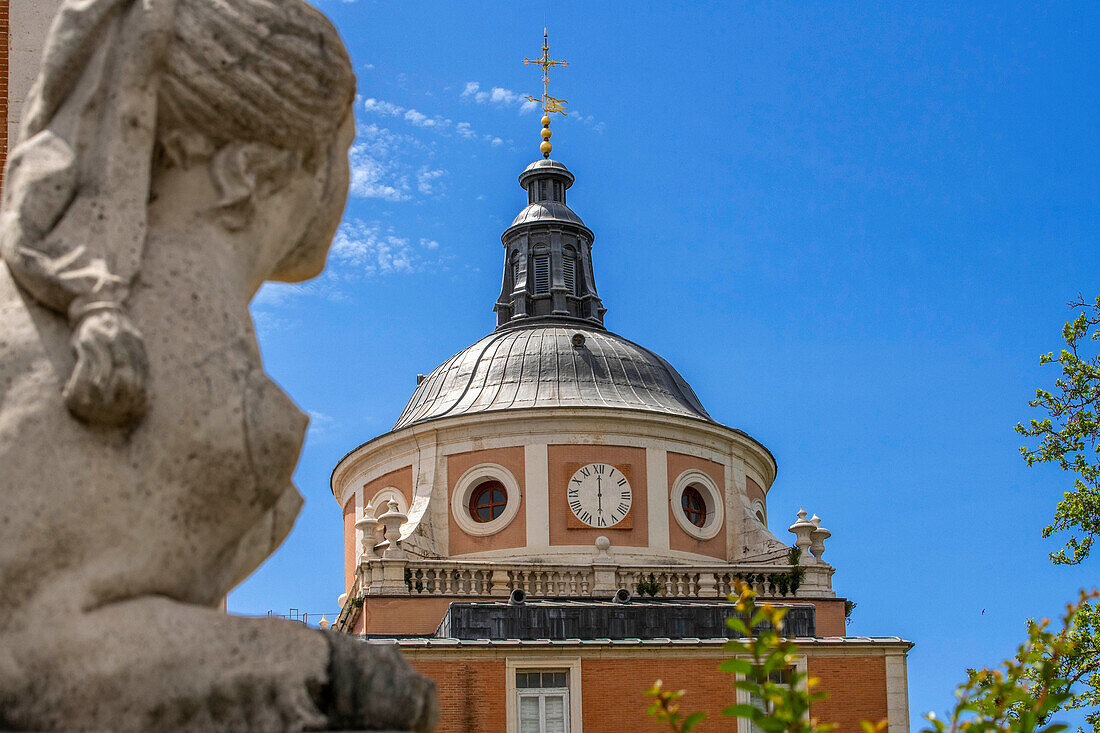 Skulptur im Königspalast von Aranjuez. Aranjuez, Gemeinde Madrid, Spanien