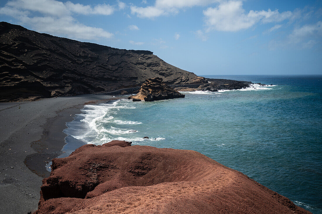 Green lagoon or Charco de los Clicos in Lanzarote, Canary Islands, Spain