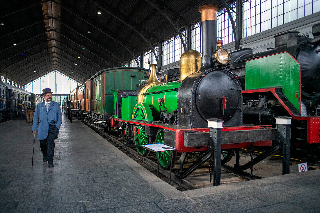 Eisenbahnmuseum, untergebracht in einem stillgelegten Bahnhof namens Las Delicias, Madrid, Spanien