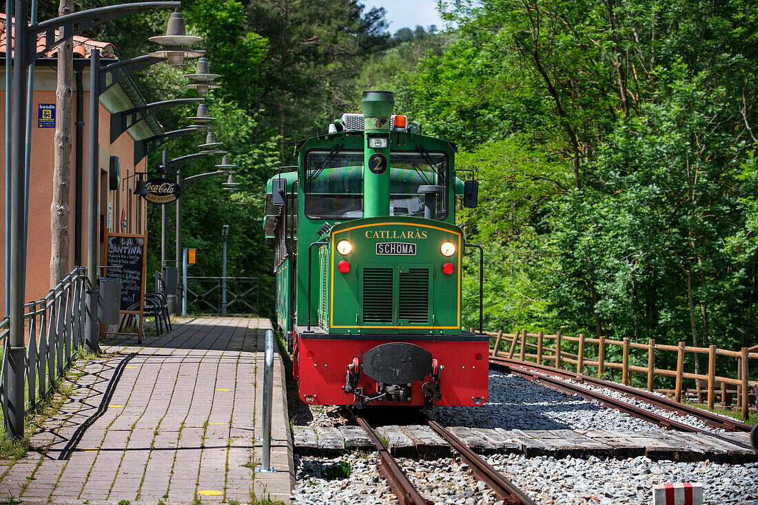 Tren del Ciment, at Clot del Moro station, Castellar de n´hug, Berguedà, Catalonia, Spain.