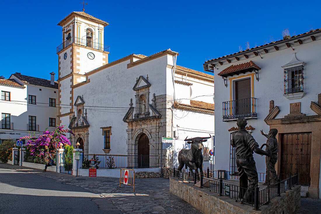 Stadtzentrum und weiße Häuser in der Stadt Grazalema, Cadiz Sierra de Grazalema Andalusien, Spanien