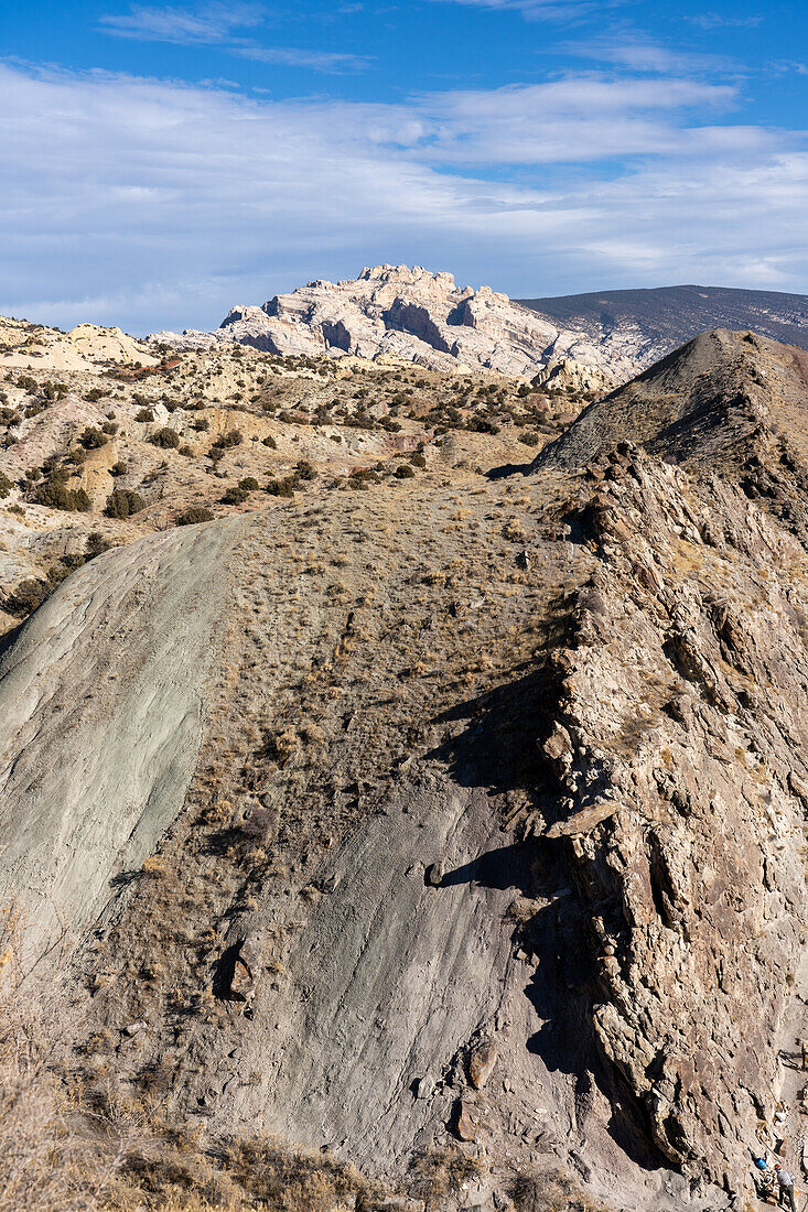 Split Mountain behind ridges of an anitcline in Dinosaur National Monument near Jensen, Utah.