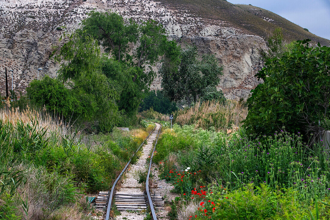 Laguna del Campillo, Rivas Vaciamadrid, El Tren de Arganda train or Tren de la Poveda train in Arganda del Rey, Madrid, Spain.