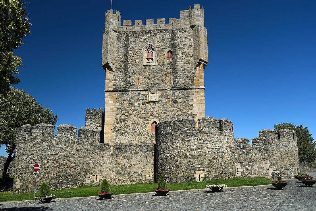 The tower of the castle of Bragança, Portugal.