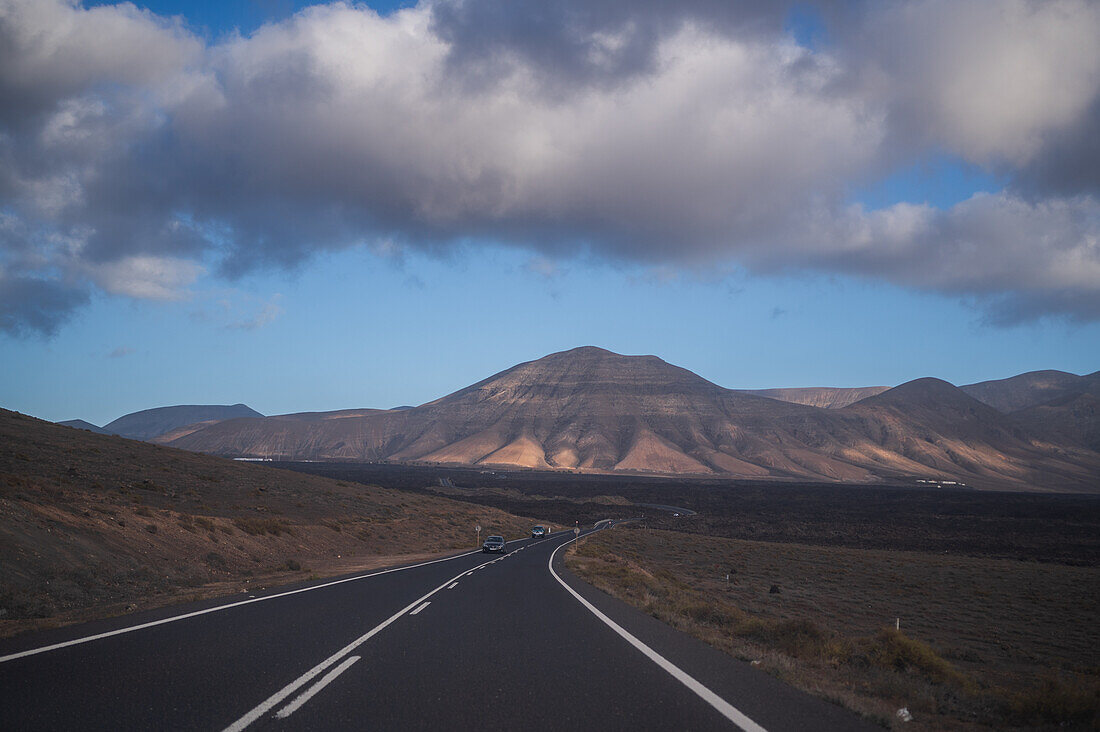 Road in Lanzarote, Canary Islands, Spain