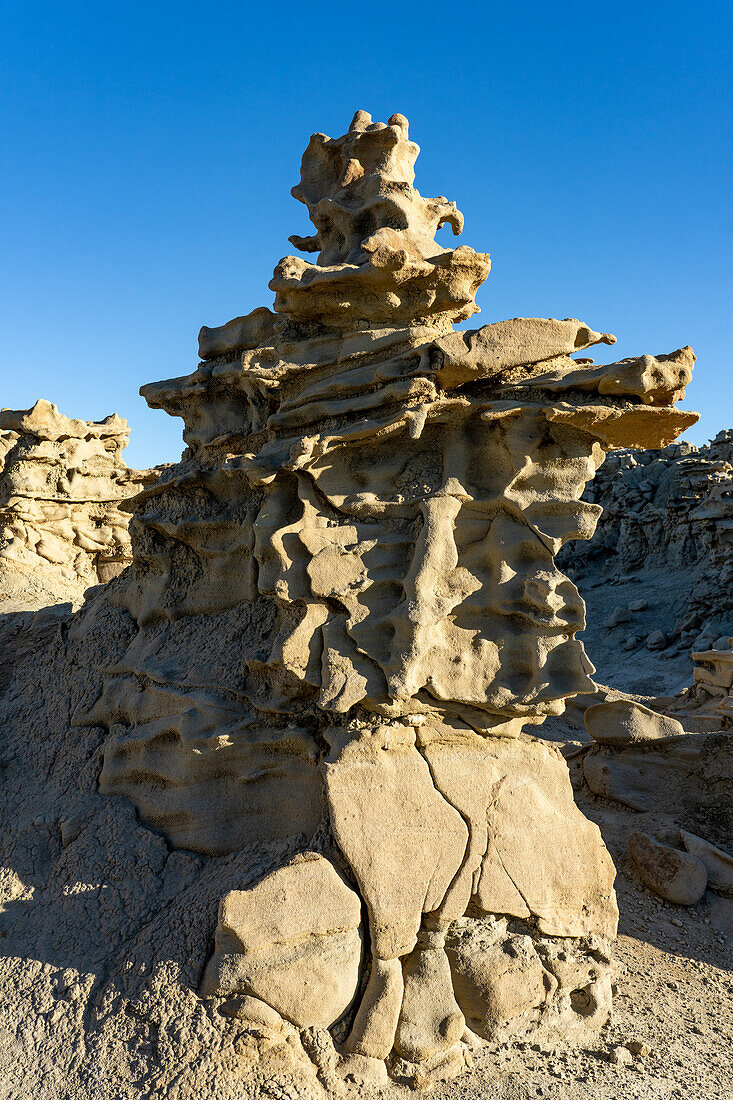 Fantastisch erodierte Sandsteinformationen in der Fantasy Canyon Recreation Site, nahe Vernal, Utah