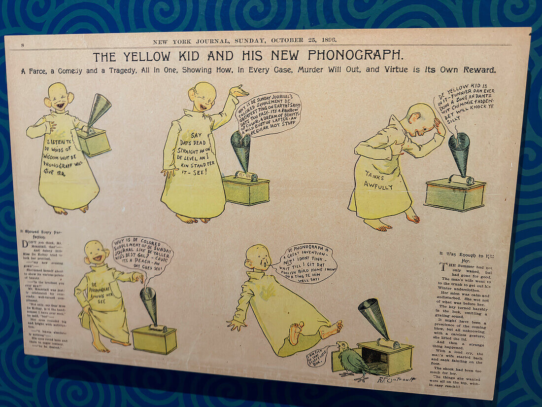 The Yellow Kind and his new Phonograph by Richard Felton Outcault, published in the New York Journal.