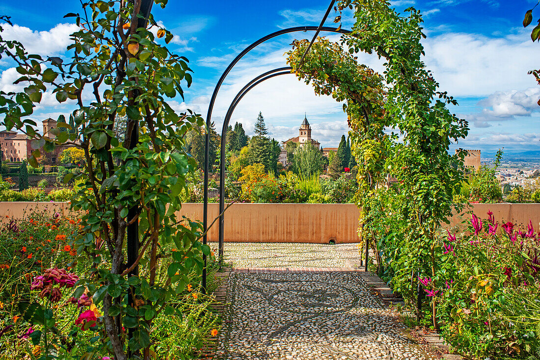 Generalife-Gärten im Alhambra-Palast Granada Andalusien Spanien