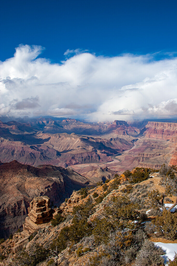 Der kleine Colorado River und die Schlucht vom Südrand des Grand Canyon, Grand Canyon National Park, Arizona