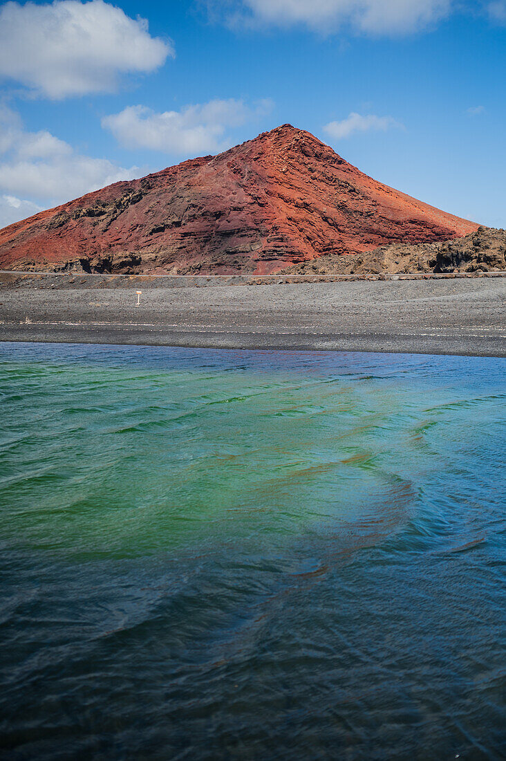 Bermeja Volcano and Green Lake Jr. in Lanzarote, Canary Islands, Spain