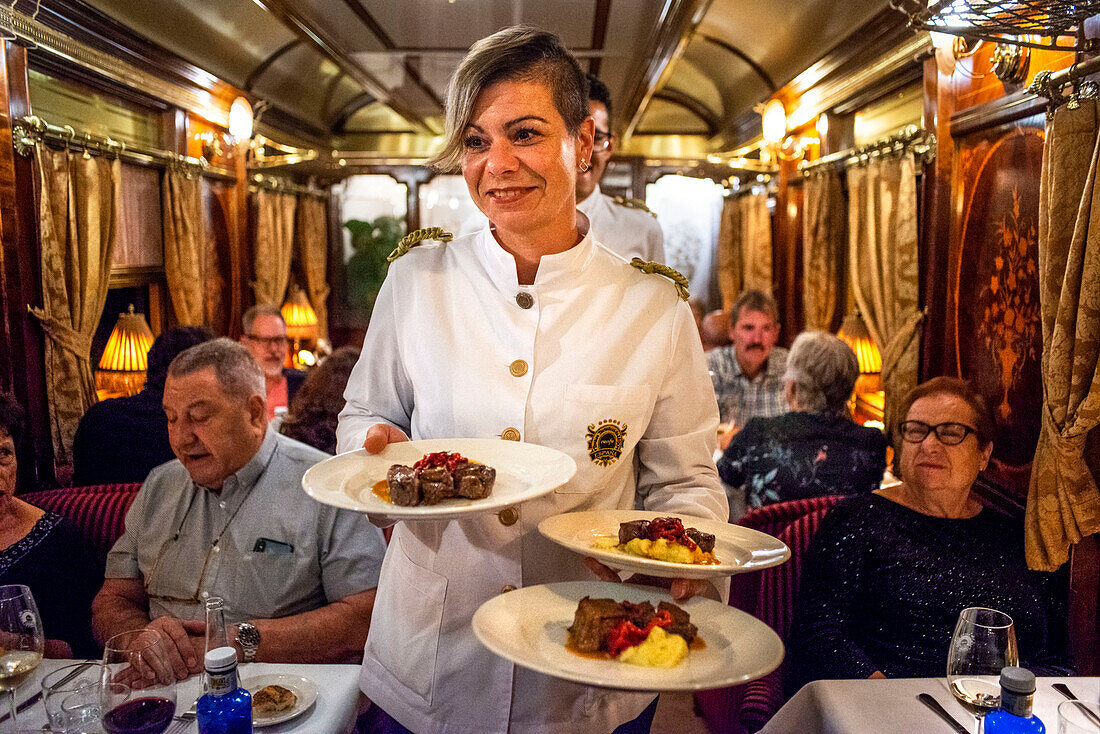 Gourmet dishes served in the Al-Andalus luxury train travelling around Andalusia Spain.