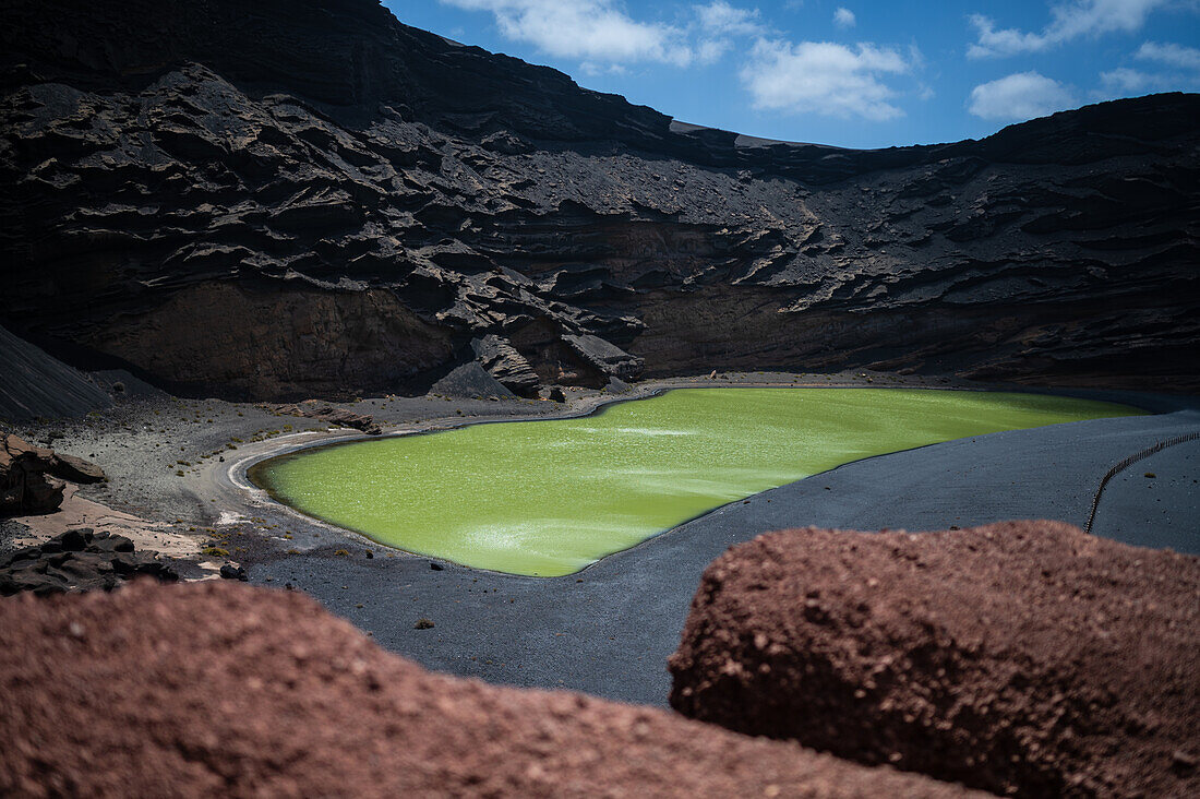 Grüne Lagune oder Charco de los Clicos auf Lanzarote, Kanarische Inseln, Spanien