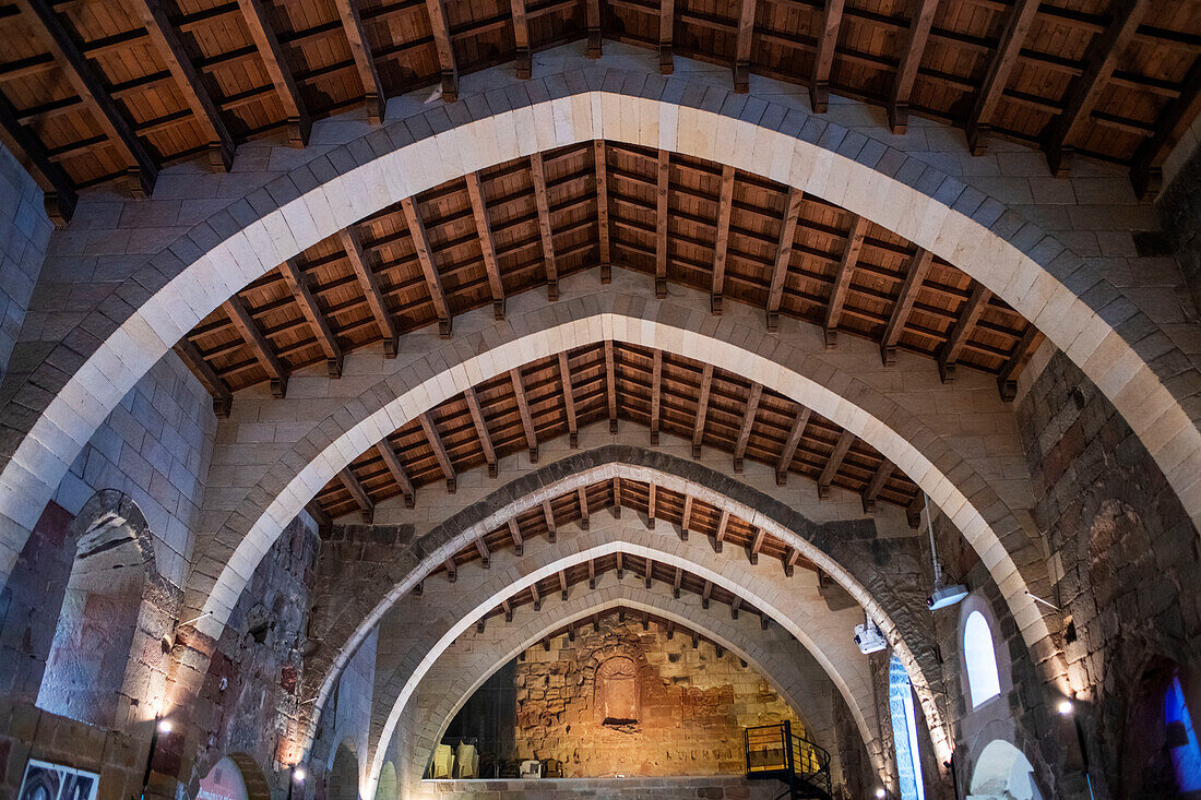 Details der Decke der Kirche iglesia de Santiago, Siguenza, Provinz Guadalajara, Spanien