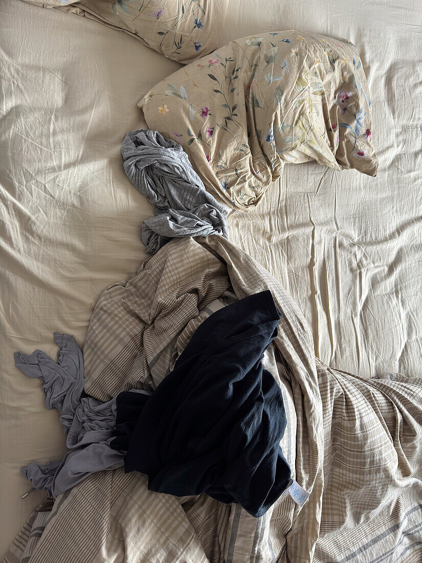 Unmade bed