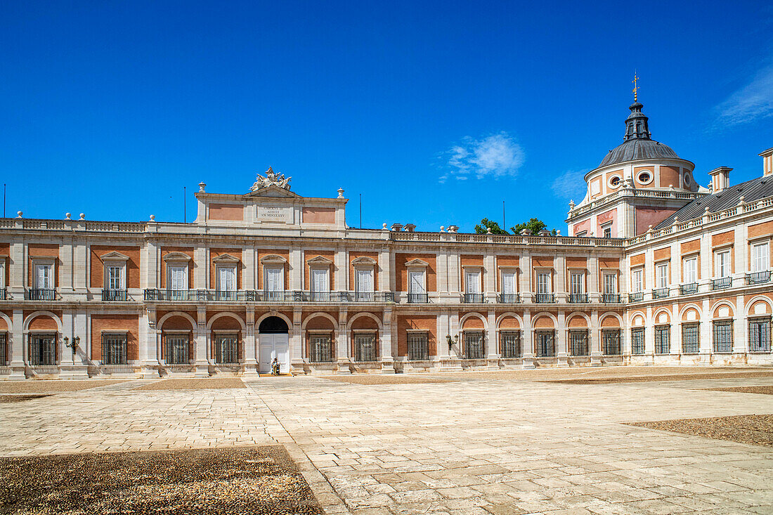 Der Königliche Palast von Aranjuez. Aranjuez, Gemeinde Madrid, Spanien