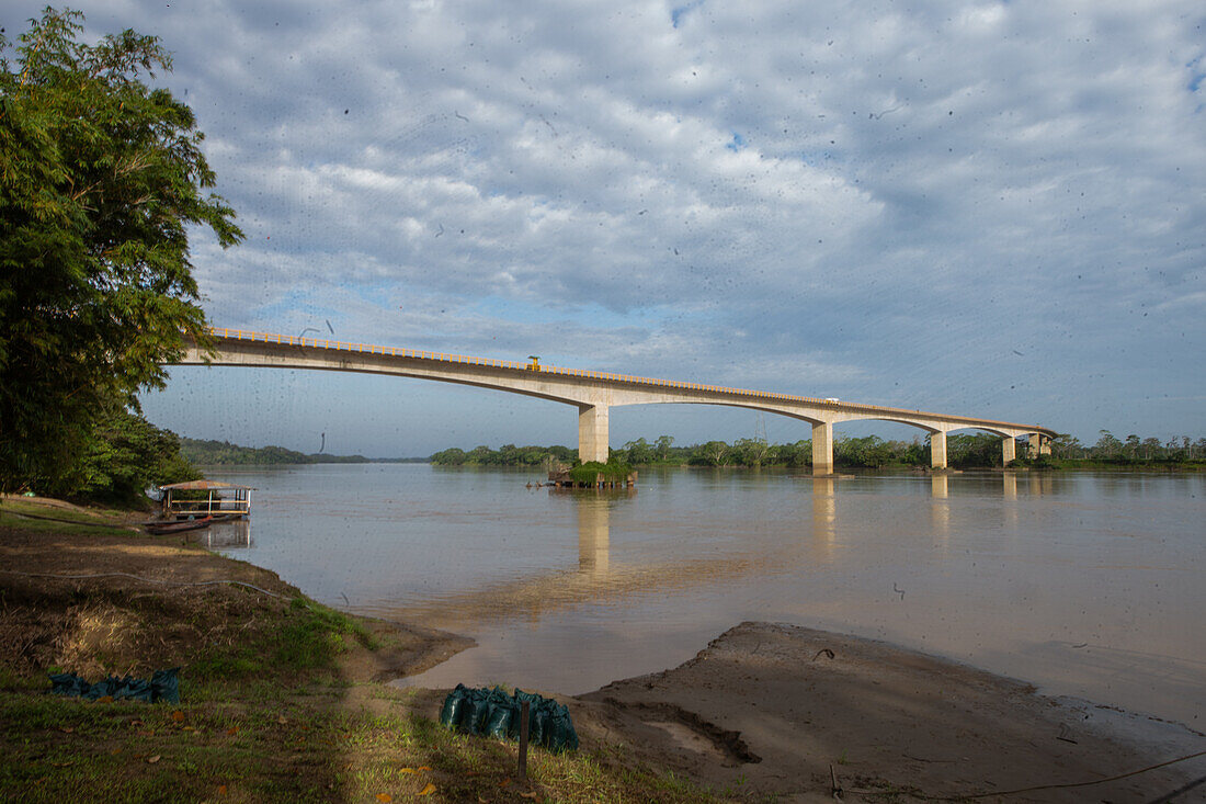 A view of the Nowen Bridge in San Jose del Guaviare, Colombia