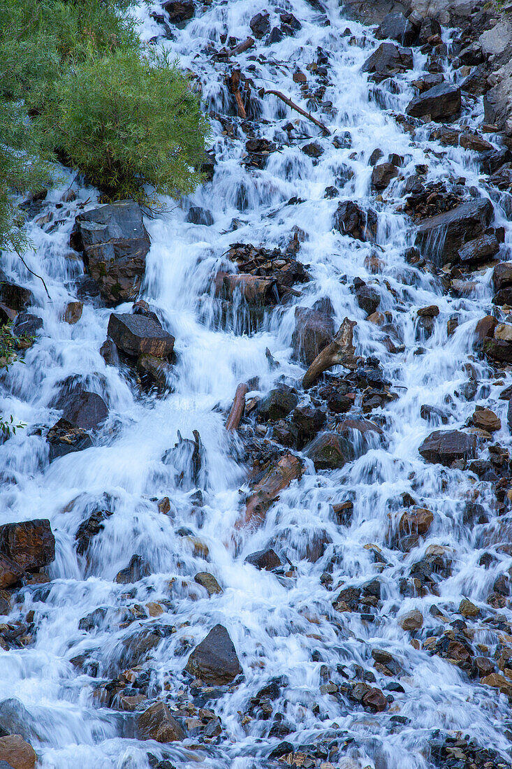 The lower cascades below Bridal Veil Falls in Provo Canyon near Provo, Utah.