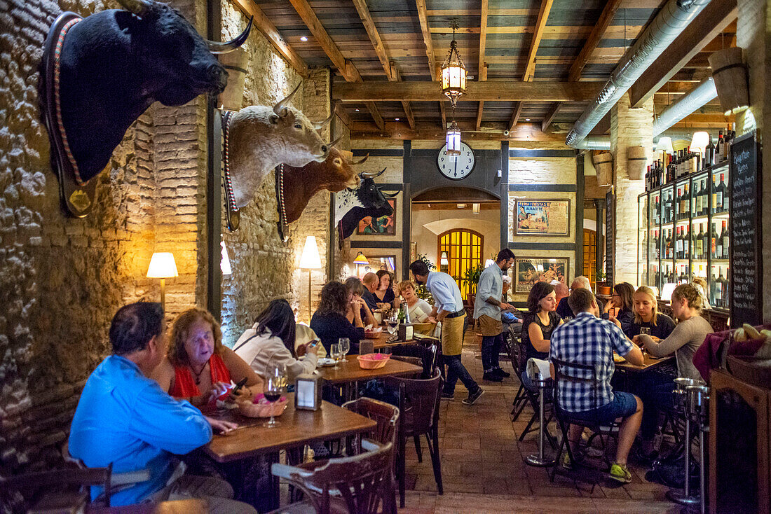 Baratillo Bull fighters Restaurant tapas bar in Santa Cruz district Seville Antalusia Spain
