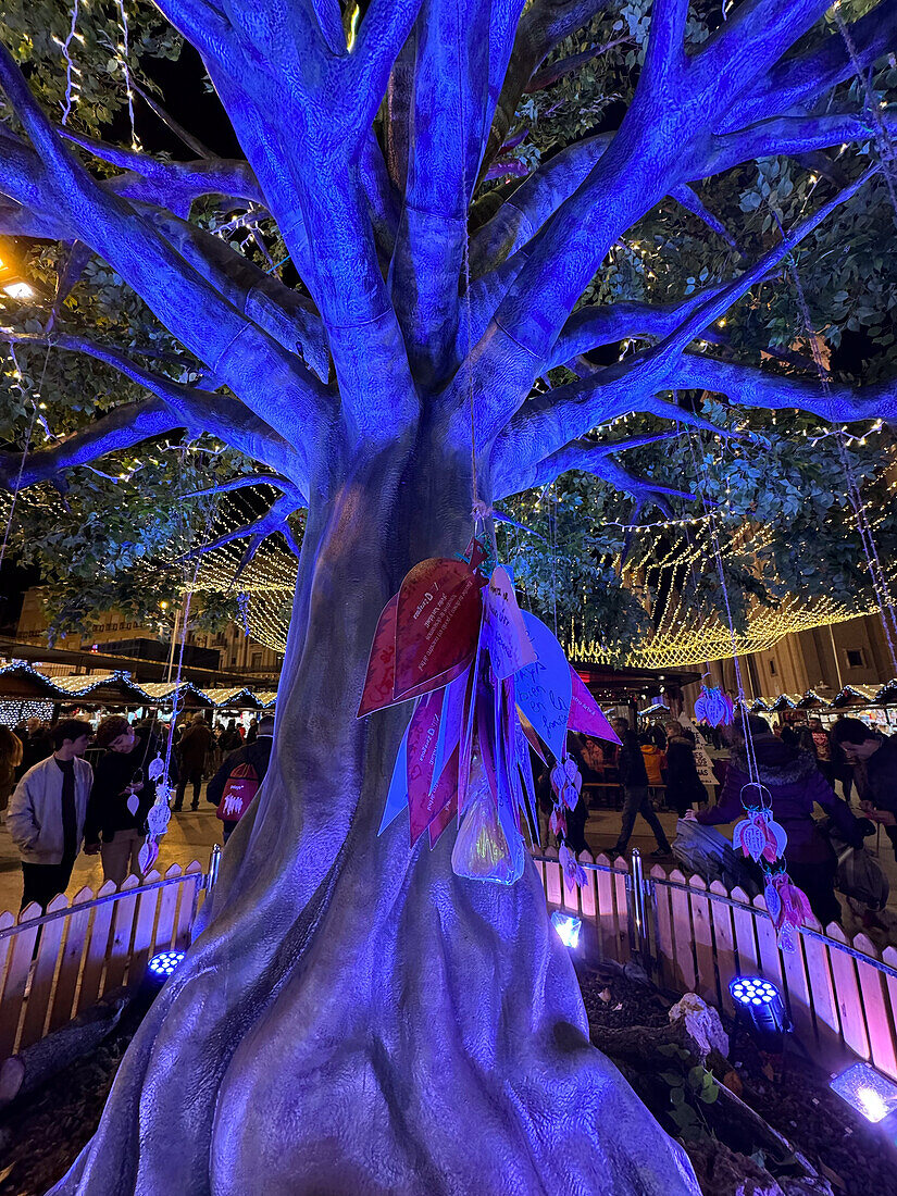 Christmas arrives in the streets of Zaragoza, Aragon, Spain