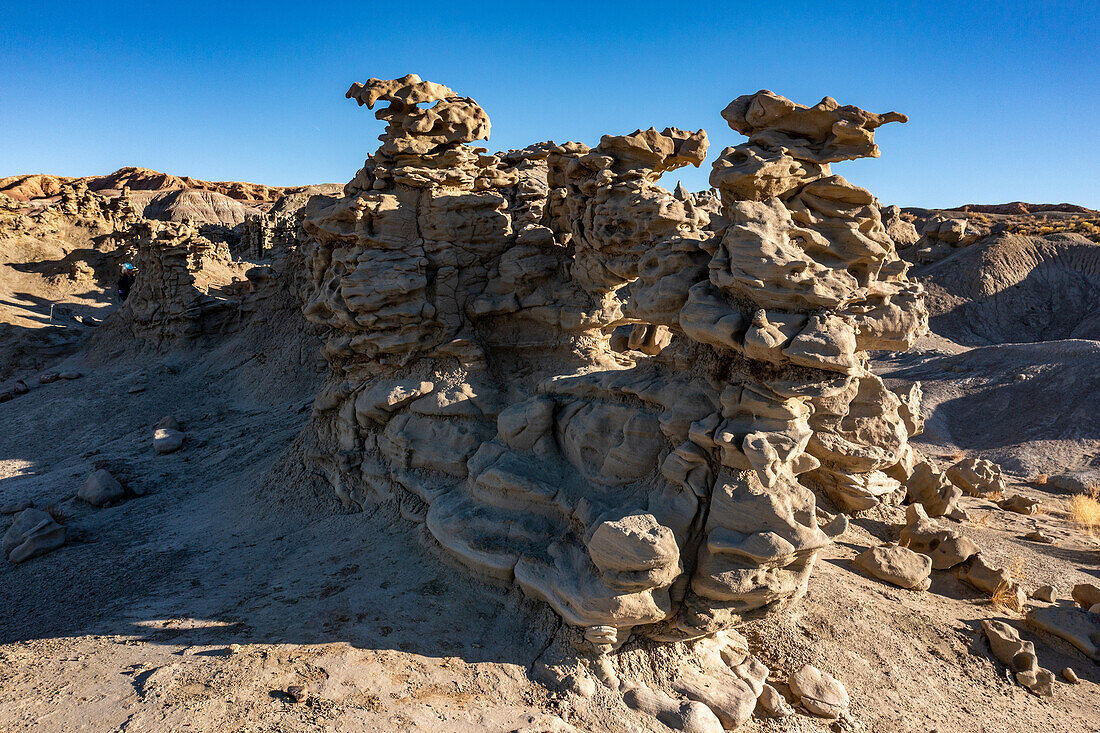 Fantastically eroded sandstone formations in the Fantasy Canyon Recreation Site near Vernal, Utah.