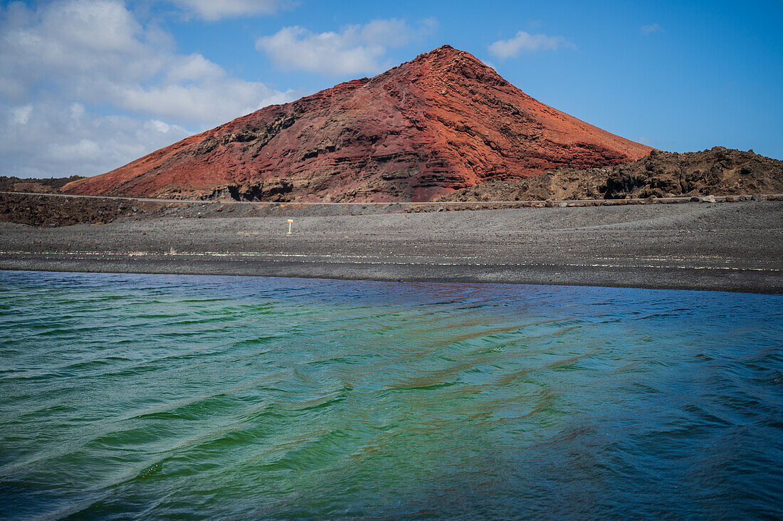 Bermeja Volcano and Green Lake Jr. in Lanzarote, Canary Islands, Spain