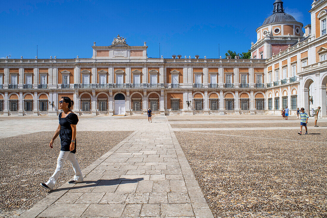 Der Königliche Palast von Aranjuez. Aranjuez, Gemeinde Madrid, Spanien