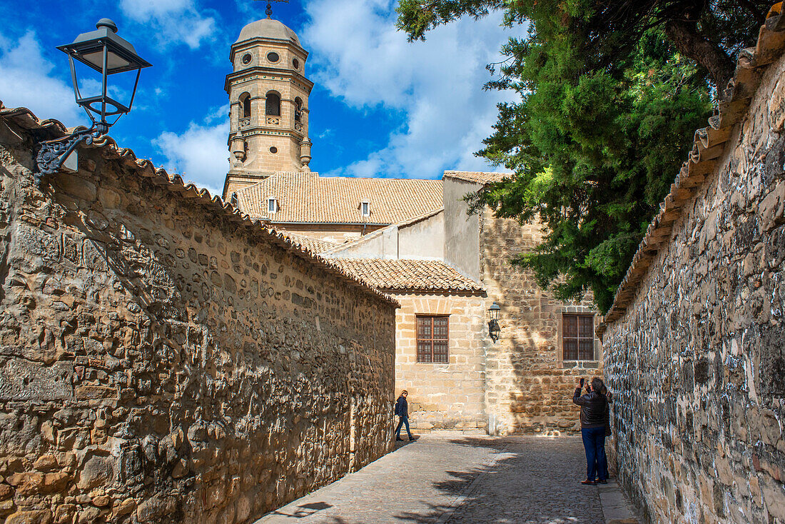 Old University, Chapel of San Juan Evangelista and street of the historic center, Baeza, UNESCO World Heritage Site. Jaen province, Andalusia, Southern Spain Europe