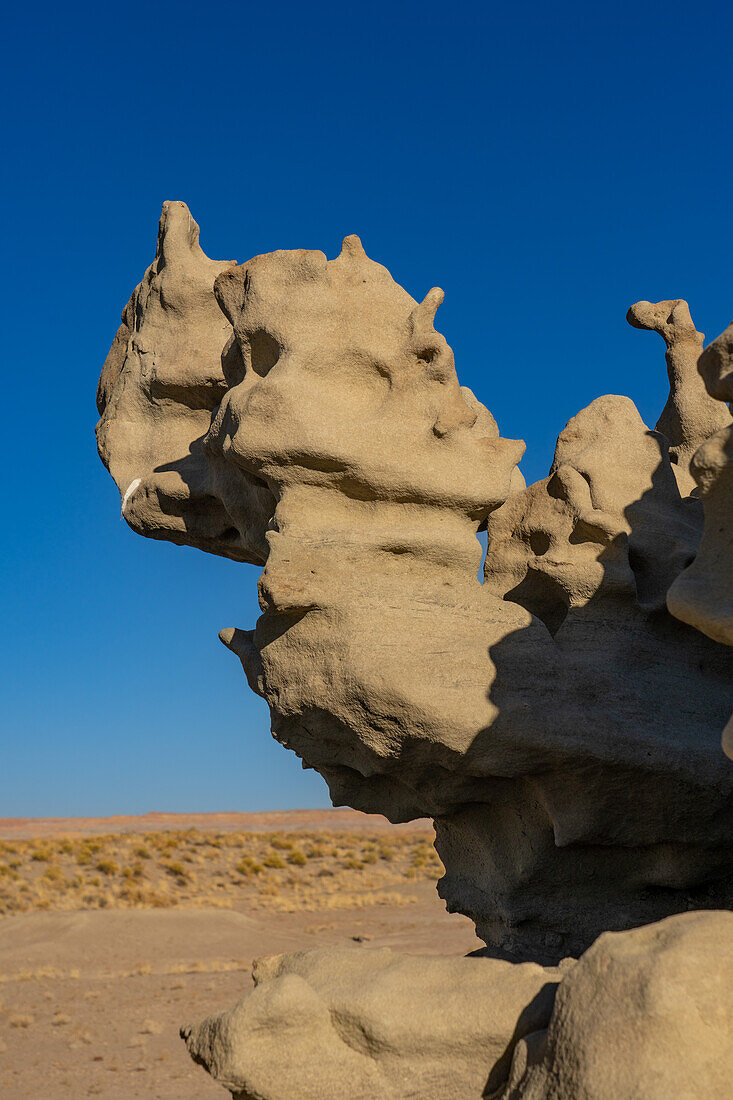 Fantastisch erodierte Sandsteinformationen in der Fantasy Canyon Recreation Site, in der Nähe von Vernal, Utah