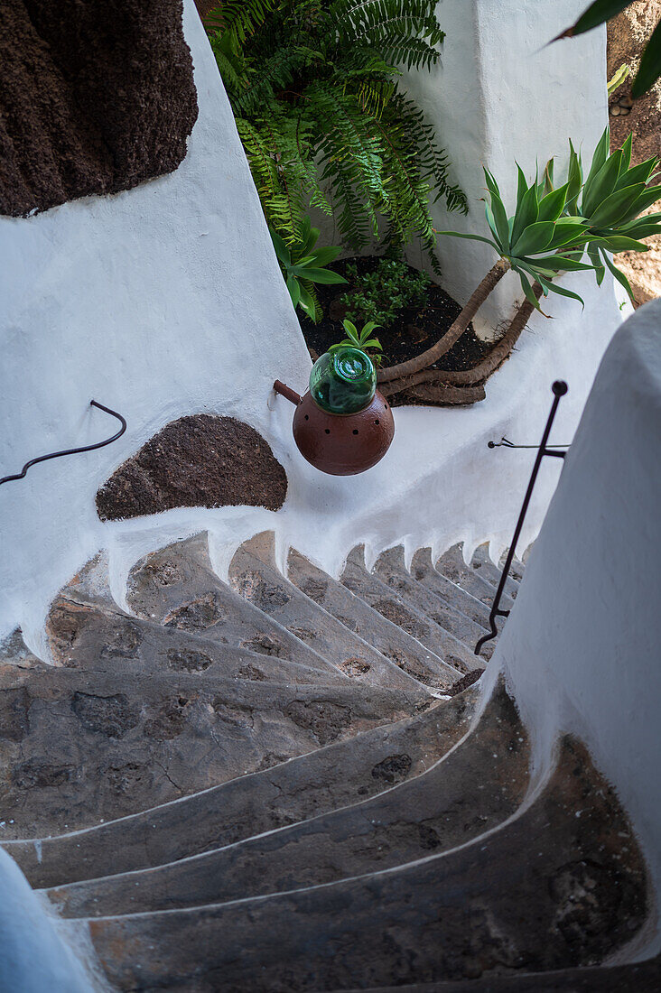 The Lagomar Museum, also known as Omar Sharif's House, unique former home incorporating natural lava caves, now a restaurant, bar & art gallery in Lanzarote, Canary Islands, Spain