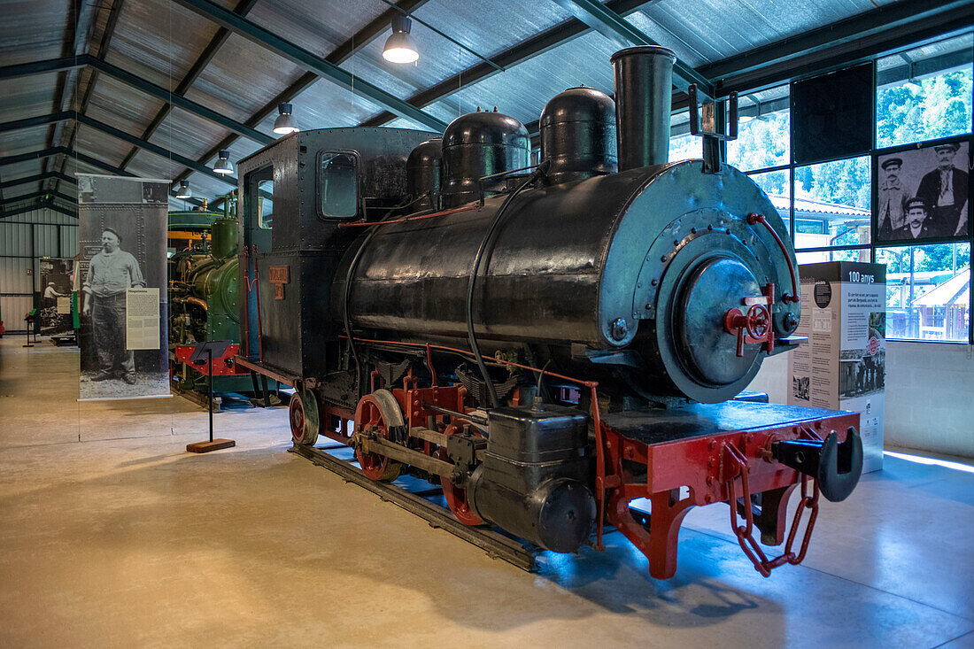 Tren del Ciment Museum, am Bahnhof Pobla de Lillet, La Pobla de Lillet, Castellar de n'hug, Berguedà, Katalonien, Spanien