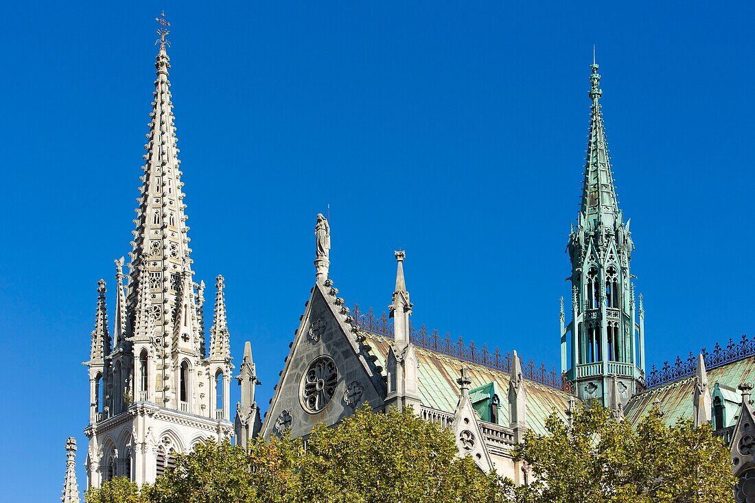 France, Meurthe et Moselle, Nancy, Neo Gothic Saint Epvre of Nancy basilica built during the 19th century of stones from Euville