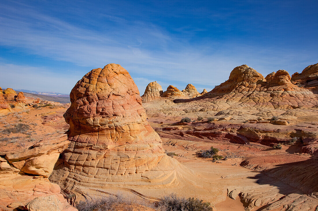 Eroded Navajo sandstone formations in South Coyote Buttes, Vermilion Cliffs National Monument, Arizona.